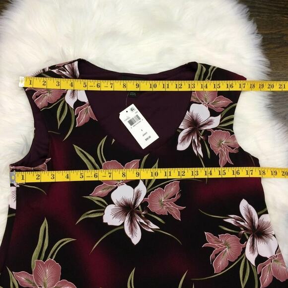 NWT Connected Apparel Pull-on Purple Jersey Floral A-line Trapeze Dress Size 8 - Picture 10 of 11